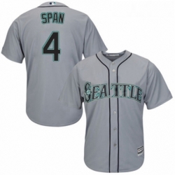 Youth Majestic Seattle Mariners 4 Denard Span Authentic Grey Road Cool Base MLB Jersey 