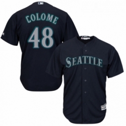 Youth Majestic Seattle Mariners 48 Alex Colome Replica Navy Blue Alternate 2 Cool Base MLB Jersey 