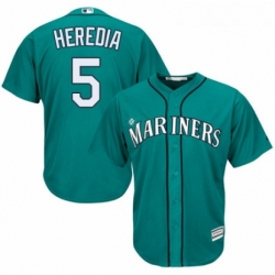 Youth Majestic Seattle Mariners 5 Guillermo Heredia Authentic Teal Green Alternate Cool Base MLB Jersey 