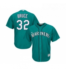 Youth Seattle Mariners 32 Jay Bruce Replica Teal Green Alternate Cool Base Baseball Jersey 