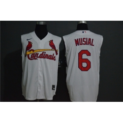 Cardinals 6 Stan Musial White Nike Cool Base Sleeveless Jersey