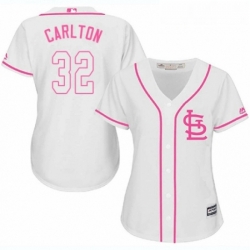 Womens Majestic St Louis Cardinals 32 Steve Carlton Authentic White Fashion Cool Base MLB Jersey 