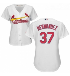 Womens Majestic St Louis Cardinals 37 Keith Hernandez Authentic White Home Cool Base MLB Jersey