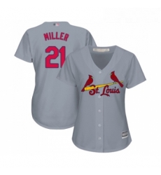 Womens St Louis Cardinals 21 Andrew Miller Replica Grey Road Cool Base Baseball Jersey 