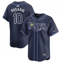 Men Tampa Bay Rays 10 Amed Rosario Navy Away Limited Stitched Baseball Jersey