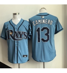 Men Tampa Bay Rays  13 Junior Caminero Blue 2026 Limited Stitched Baseball Jersey