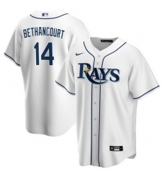 Men Tampa Bay Rays 14 Christian Bethancourt White Cool Base Stitched Baseball Jersey