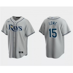 Men Tampa Bay Rays 15 Josh Lowe Gray Cool Base Stitched Baseball Jersey