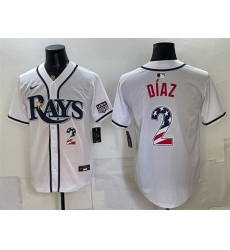 Men Tampa Bay Rays 2 Yandy Diaz White 2026 USA 250 Fourth of July Home Stitched Baseball Jersey Men Tampa Bay Rays 2 Yandy Diaz White 2026 USA 250 Fourth of July Home Stitched Baseball Jersey