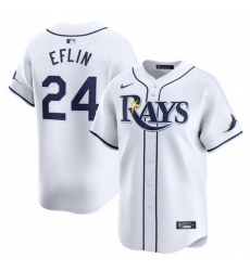 Men Tampa Bay Rays 24 Zach Eflin White Home Limited Stitched Baseball Jersey