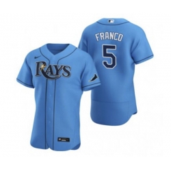 Men Tampa Bay Rays 5 Wander Franco Blue Flex Base Stitched Jersey