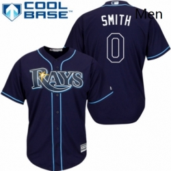 Mens Majestic Tampa Bay Rays 0 Mallex Smith Replica Navy Blue Alternate Cool Base MLB Jersey 