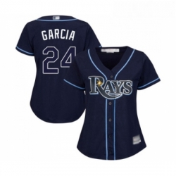 Womens Tampa Bay Rays 24 Avisail Garcia Replica Navy Blue Alternate Cool Base Baseball Jersey 