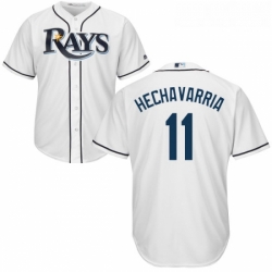 Youth Majestic Tampa Bay Rays 11 Adeiny Hechavarria Authentic White Home Cool Base MLB Jersey 