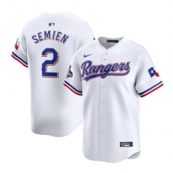 Men Texas Rangers 2 Marcus Semien White 2023 World Series Champions Stitched Baseball Jersey