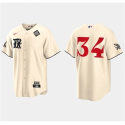 Men Texas Rangers 34 Nolan Ryan Cream 2023 World Series City Connect Stitched Baseball Jersey