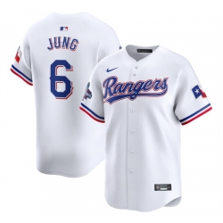 Men Texas Rangers 6 Josh Jung White 2023 World Series Champions Stitched Baseball Jersey