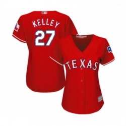 Womens Texas Rangers 27 Shawn Kelley Replica Red Alternate Cool Base Baseball Jersey 