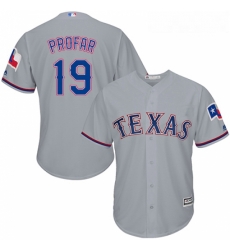 Youth Majestic Texas Rangers 19 Jurickson Profar Authentic Grey Road Cool Base MLB Jersey