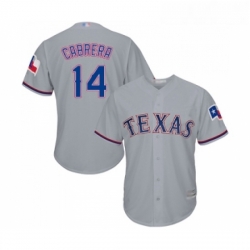 Youth Texas Rangers 14 Asdrubal Cabrera Replica Grey Road Cool Base Baseball Jersey 