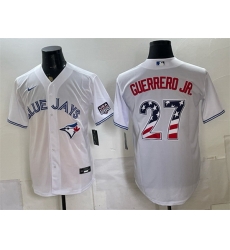 Men Toronto Blue Jays 27 Vladimir Guerrero Jr White 2026 USA 250 Fourth of July Stitched Baseball Jersey Men Toronto Blue Jays 27 Vladimir Guerrero Jr White 2026 USA 250 Fourth of July Stitched Baseball Jersey