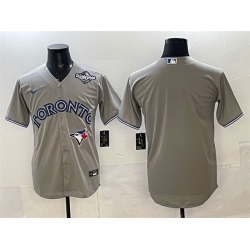 Men Toronto Blue Jays Blank Grey 2025 World Series Cool Base Stitched Baseball Jersey