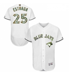 Mens Majestic Toronto Blue Jays 25 Marco Estrada Authentic White 2016 Memorial Day Fashion Flex Base Jersey