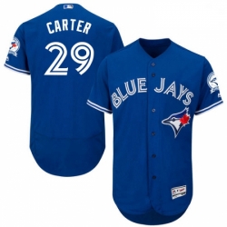 Mens Majestic Toronto Blue Jays 29 Joe Carter Blue Alternate Flex Base Authentic Collection MLB Jersey