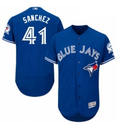 Mens Majestic Toronto Blue Jays 41 Aaron Sanchez Blue Alternate Flex Base Authentic Collection MLB Jersey