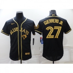 Men's Toronto Blue Jays #27 Vladimir Guerrero Jr. Black Gold Alternate Baseball Jersey