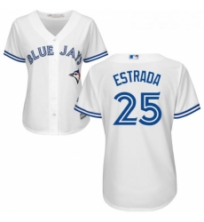 Womens Majestic Toronto Blue Jays 25 Marco Estrada Replica White Home MLB Jersey