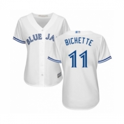 Women's Toronto Blue Jays #11 Bo Bichette Authentic White Home Baseball Player Jersey