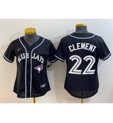 Youth Toronto Blue Jays 22 Ernie Clement 2026 Fashion Replica Black Out Stitched Baseball Jersey Youth Toronto Blue Jays 22 Ernie Clement 2026 Fashion Replica Black Out Stitched Baseball Jersey