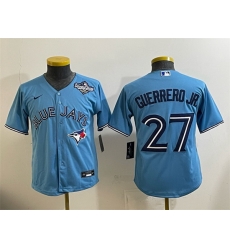 Youth Toronto Blue Jays 27 Vladimir Guerrero Jr  Blue 2025 World Series Cool Base Stitched Baseball Jersey