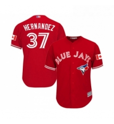 Youth Toronto Blue Jays 37 Teoscar Hernandez Replica Scarlet Alternate Baseball Jersey 