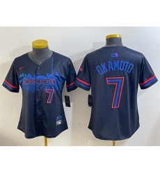 Youth Toronto Blue Jays  7 Kazuma Okamoto Navy 2024 City Connect Limited Stitched Baseball Jersey