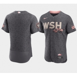 Men Washington Nationals Blank 2022 Grey City Connect Cherry Blossom Flex Base Stitched MLB jersey