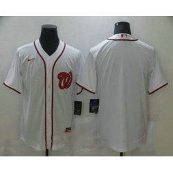 Men Washington Nationals Blank White Stitched MLB Cool Base Nike Jersey