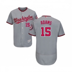 Mens Washington Nationals 15 Matt Adams Grey Road Flex Base Authentic Collection Baseball Jersey