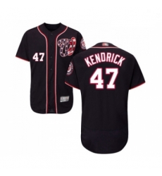 Mens Washington Nationals 47 Howie Kendrick Navy Blue Alternate Flex Base Authentic Collection Baseball Jersey