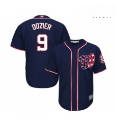 Mens Washington Nationals 9 Brian Dozier Replica Navy Blue Alternate 2 Cool Base Baseball Jersey 