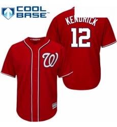 Youth Majestic Washington Nationals 12 Howie Kendrick Replica Red Alternate 1 Cool Base MLB Jersey 