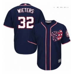 Youth Majestic Washington Nationals 32 Matt Wieters Authentic Navy Blue Alternate 2 Cool Base MLB Jersey