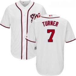 Youth Majestic Washington Nationals 7 Trea Turner Authentic White Home Cool Base MLB Jersey