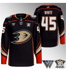 Men Anaheim Ducks 45 Colton White Black 30th Anniversary Stitched Jersey