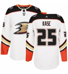 Mens Adidas Anaheim Ducks 25 Ondrej Kase Authentic White Away NHL Jersey 