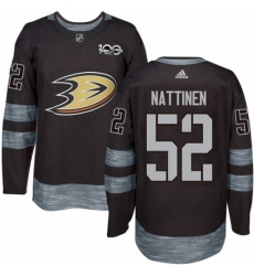 Mens Adidas Anaheim Ducks 52 Julius Nattinen Premier Black 1917 2017 100th Anniversary NHL Jersey 