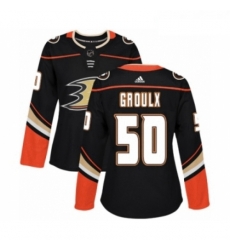 Womens Adidas Anaheim Ducks 50 Benoit Olivier Groulx Premier Black Home NHL Jersey 