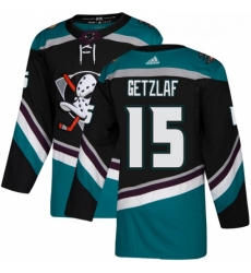 Youth Adidas Anaheim Ducks 15 Ryan Getzlaf Authentic Black Teal Third NHL Jersey 