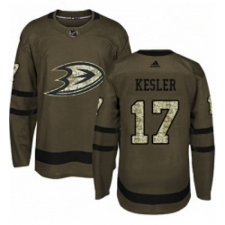 Youth Adidas Anaheim Ducks 17 Ryan Kesler Premier Green Salute to Service NHL Jersey 